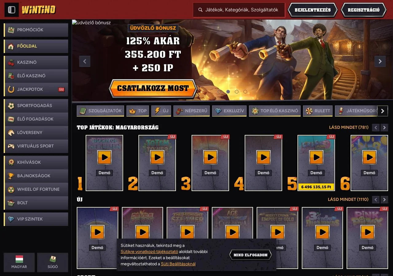Wintino overview banner